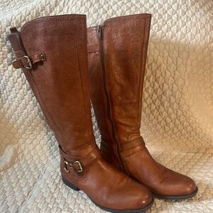 Naturalizer Brown Leather Over the Knee Boots